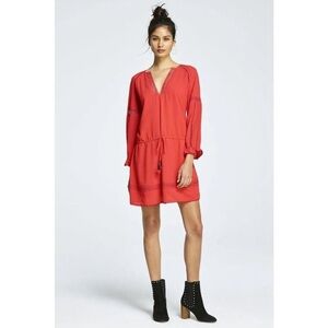 Rebecca Minkoff red bohemian dress drawstring, elastic waist with tassels size 6